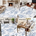 thumbnail image 5 of 6'x9' Area Rugs, Blue White Flowers Indoor Outdoor Area Rug for Living Room Bedroom, Spring Summer Floral Botanical Washable Bathroom Rugs Kitchen Floor Carpet Mats Home Decor Aesthetic, 5 of 8
