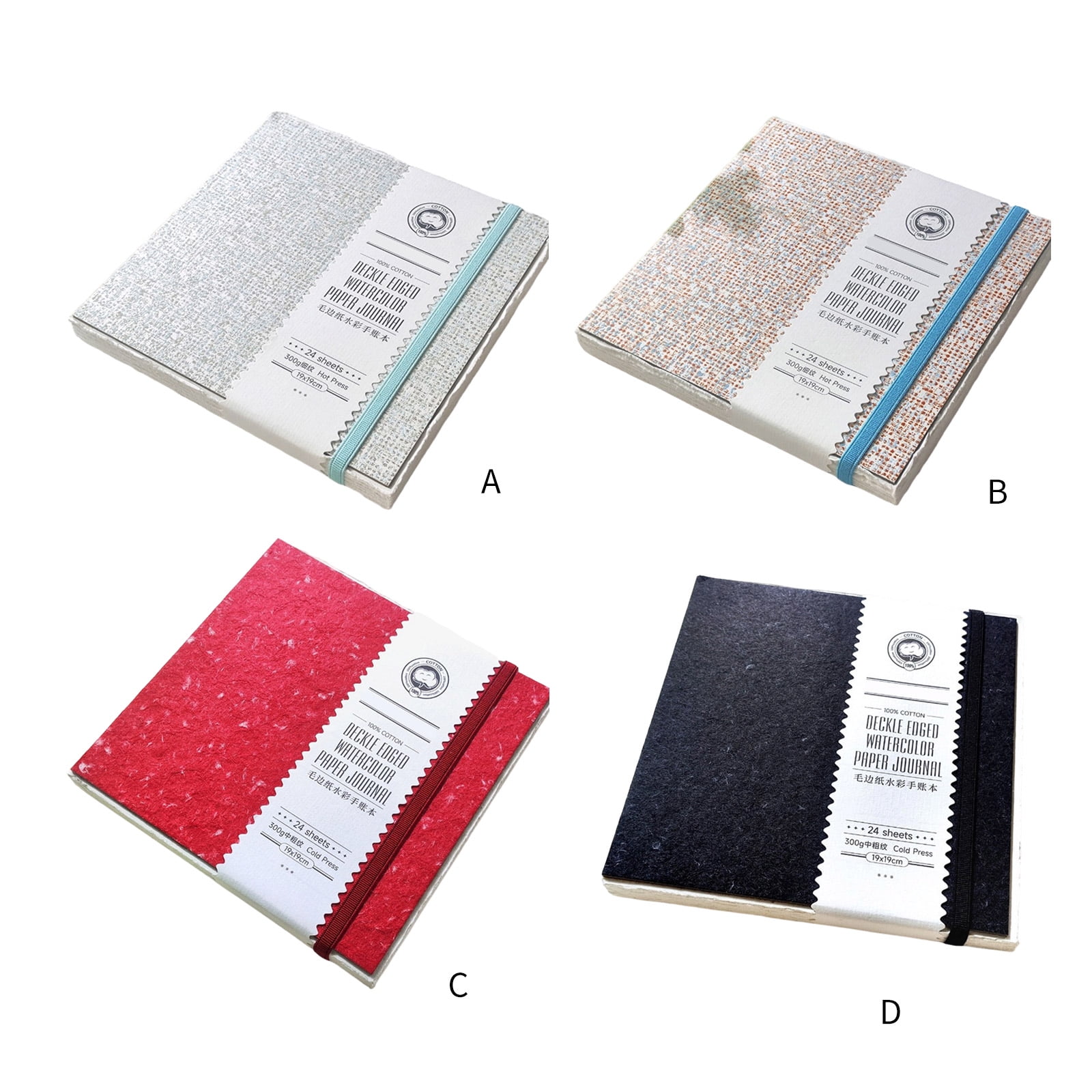 Portable Watercolor Drawing Journal Hardcover Sketchpad 24 Sheets Artist Watercolor Paper for Travel Sketching Painting