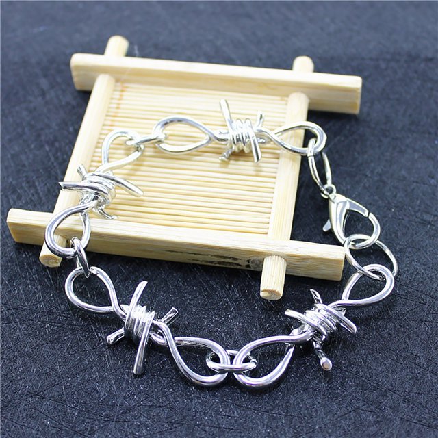Universal Gothic Punk Metal Barbed Wire Thorns Bracelet For Men And Women Alternative Jewelry Accessory