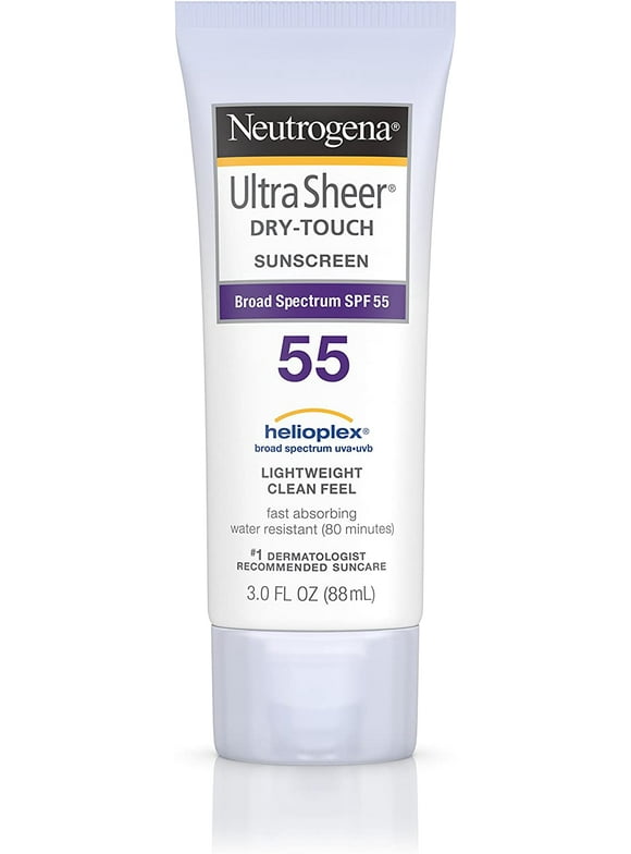 2 Pack Neutrogena Ultra Sheer Dry-Touch Sunscreen Broad Spectrum SPF 55, 3 fl. oz.