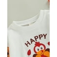 thumbnail image 5 of Bagilaanoe Newborn Baby Girl Thanksgiving Romper Long Sleeve Bodysuit Letters Turkey Print One Piece Short Jumpsuit 3M 6M 12M 18M Infant Casual Tops, 5 of 8