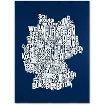 Trademark Art 'NAVY-Germany Regions Map' Canvas Art by Michael Tompsett