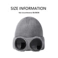 thumbnail image 2 of Cyberpunk Mask Hat Warm Wool Hat Ski Mask, Men's and Women's Windproof Glasses, Plush Ski Knitted Hat in Autumn and Winter - grey, 2 of 6