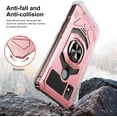 thumbnail image 4 of Compatible for Cricket Icon 4 Case w/Tempered Glass Screen Protector [Military Grade] Ring Car Mount Kickstand Shockproof Hard Phone Case - Rose Gold, 4 of 7