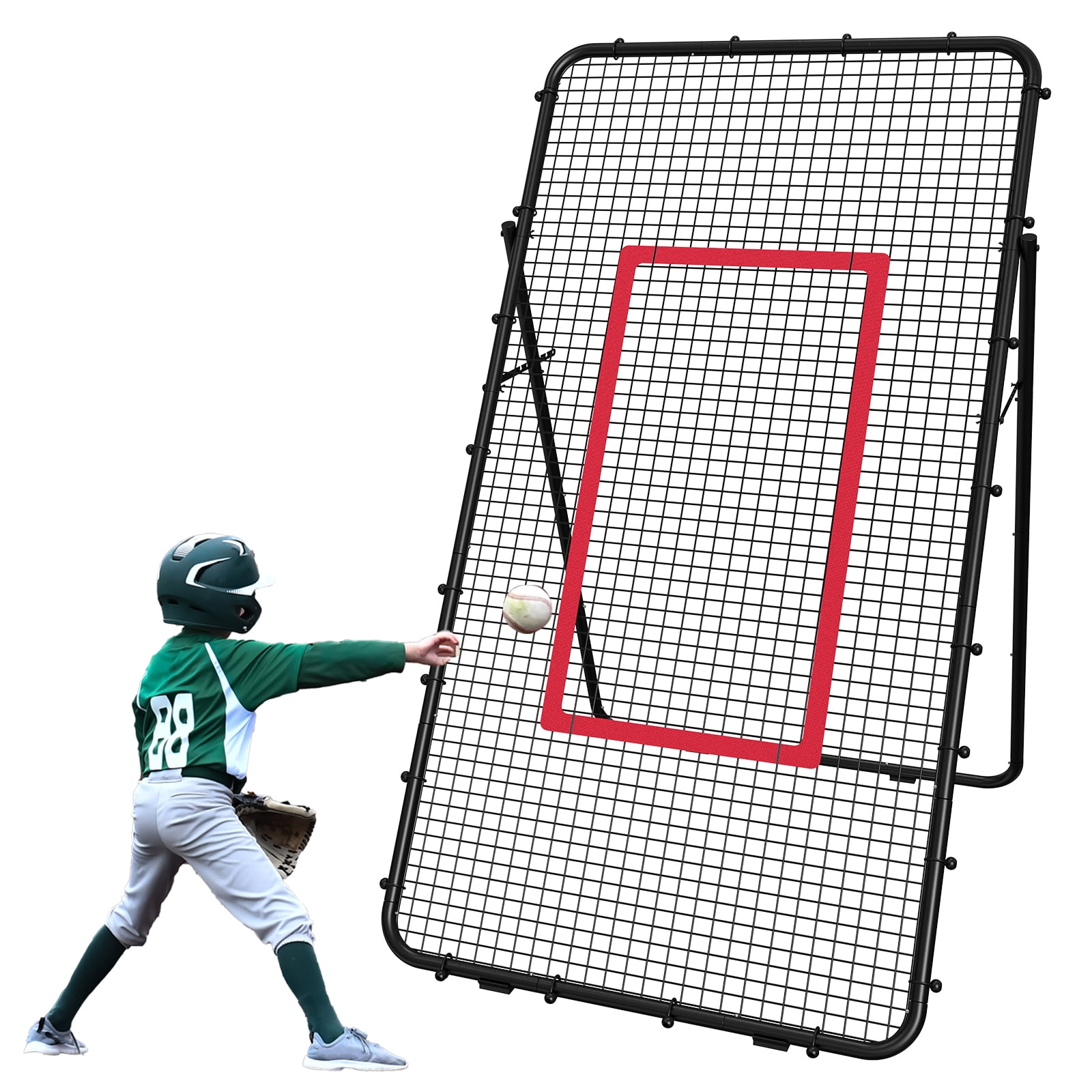 Oumilen Black Baseball Rebounder Portable Training Pitch Back