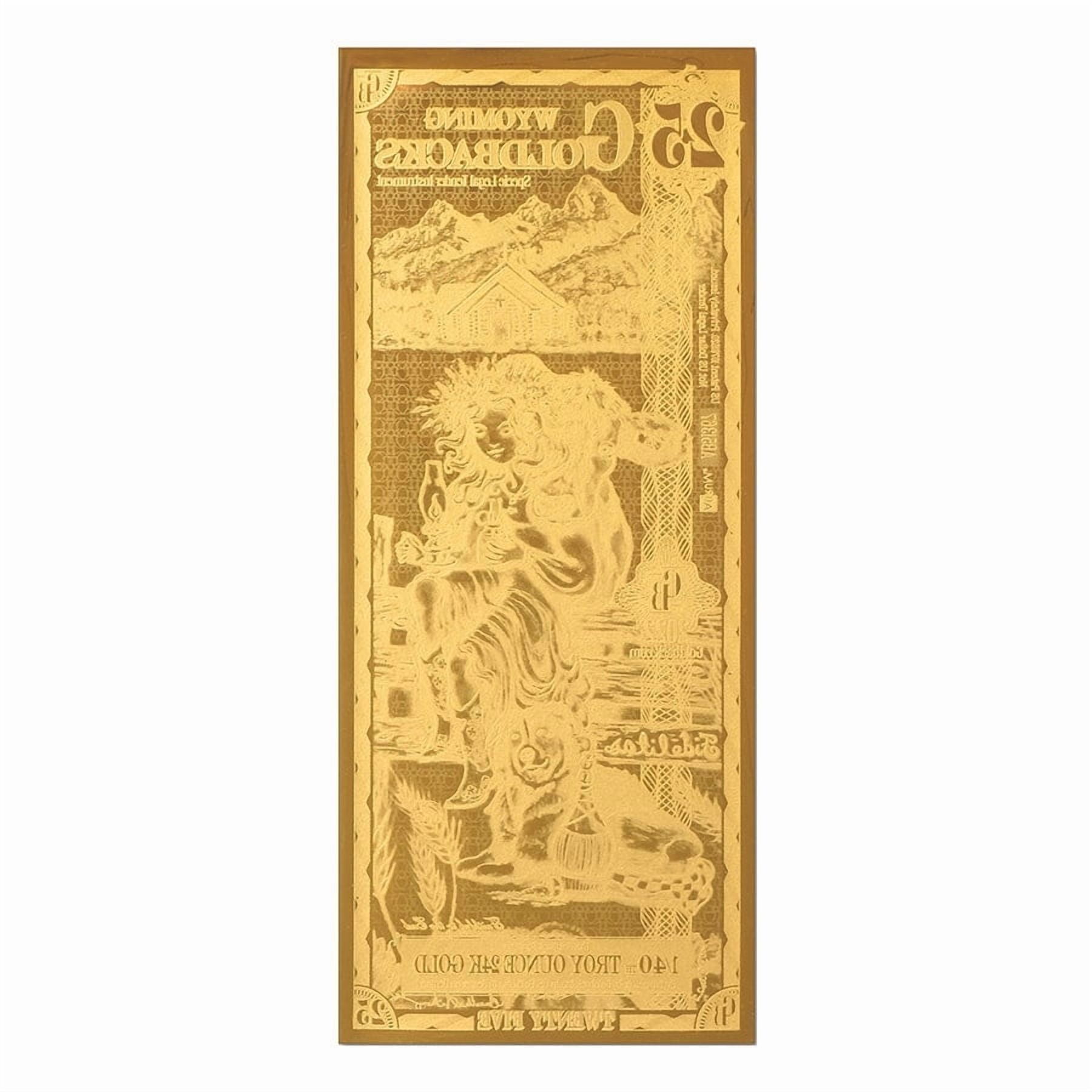 25 Wyoming Goldback 1/40 oz 24K Gold Foil Aurum Note