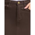 thumbnail image 5 of INSPIRE CHIC Women's Jean Skirt High Waist Back Slit Knee Length Mother's Day Denim Skirts Brown 2XL, 5 of 6