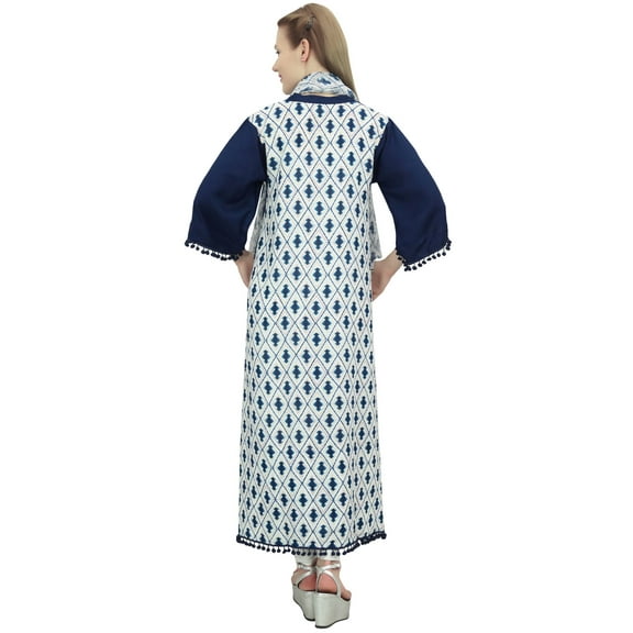 Bimba Rayon Navy Blue High Low Designer Kurta Casual Wear Kurti With Scarf - 20