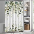 thumbnail image 6 of Sage Green Eucalyptus Leaves Shower Curtain Set, Waterproof Shower Curtains for Bathroom, Spring Botanical Floral Washable Fabric Cloth Bath Curtain for Bathtub Decoration with Hooks 60x72 Inches, 6 of 9