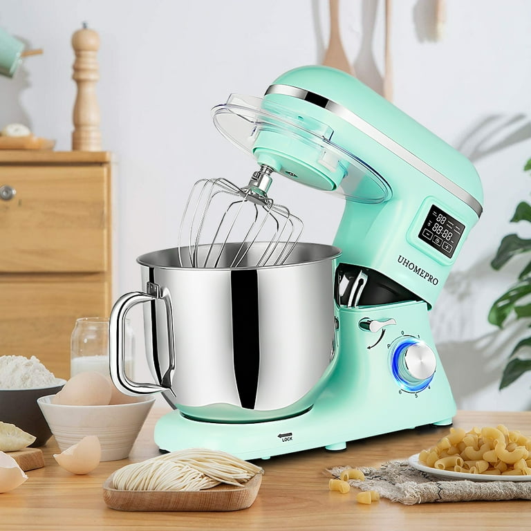 uhomepro 8.5QT Stand Mixer for Home Commercial, 6+0+P-Speed Tilt-Head 660W  Kitchen Dough Mixer, LED Display Electric Cake Mixer With Dough Hook,  Beater, Egg Whisk, Spatula, Dishwasher Safe, Silver 