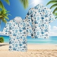 thumbnail image 2 of Netecom Coral Hawaiian Shirt for Men, Button Down Summer Beach Short Sleeve, Ocean Lover Gifts, S-5XL, 2 of 6