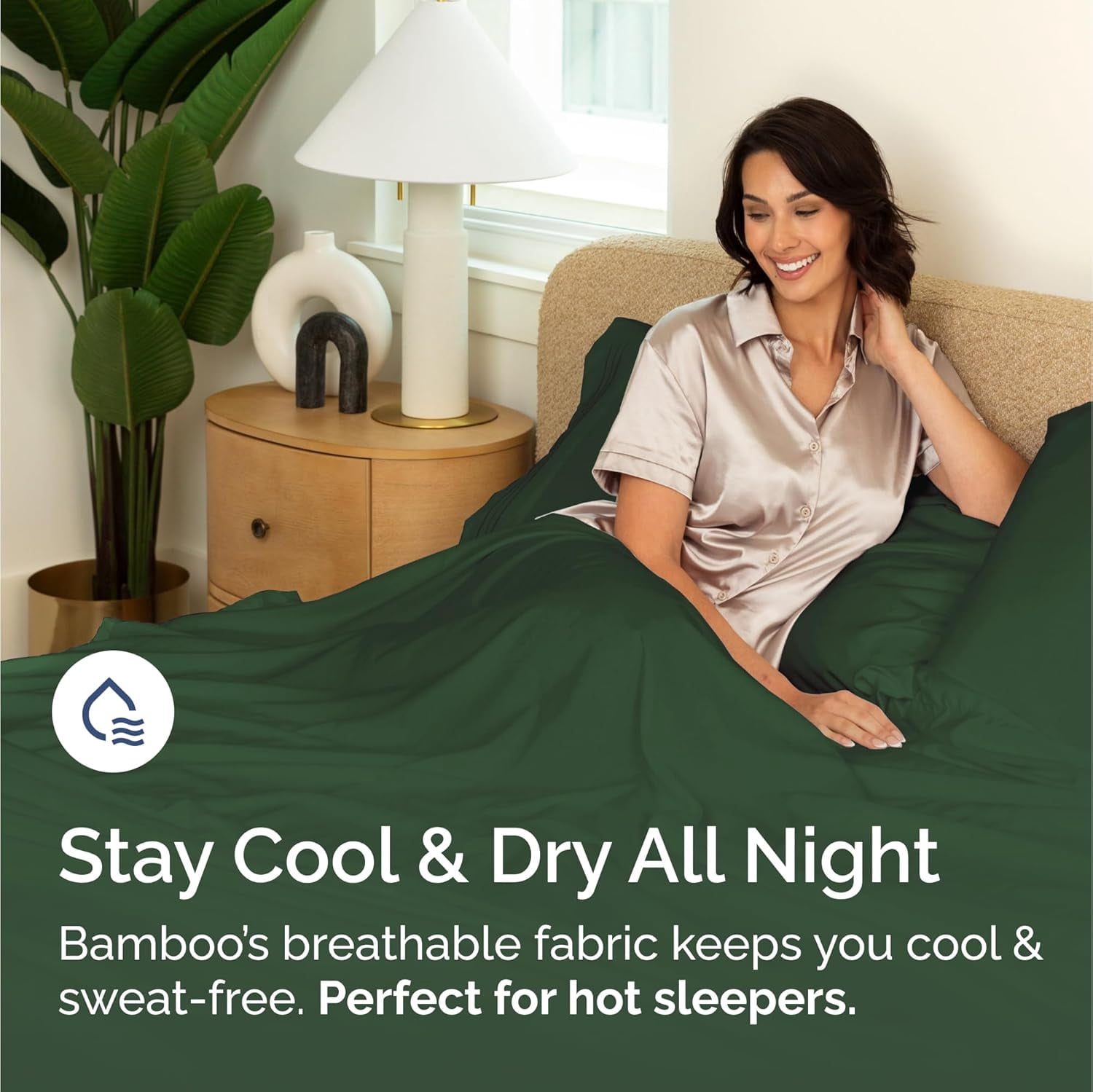 CGK Linens 4-Piece Luxury Bamboo Cooling Sheet Set - King Size 100% Bamboo Derived Rayon Premium Bed Sheets, Emerald Green