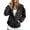 Black, variant on Women Oversized Two Way Closure Hooded Jacket Zip & Snap Button Front Hood Sweatshirt Long Sleeve Casual Outerwear Multiple Color Option Everyday Layering Garment (Army Green,S)