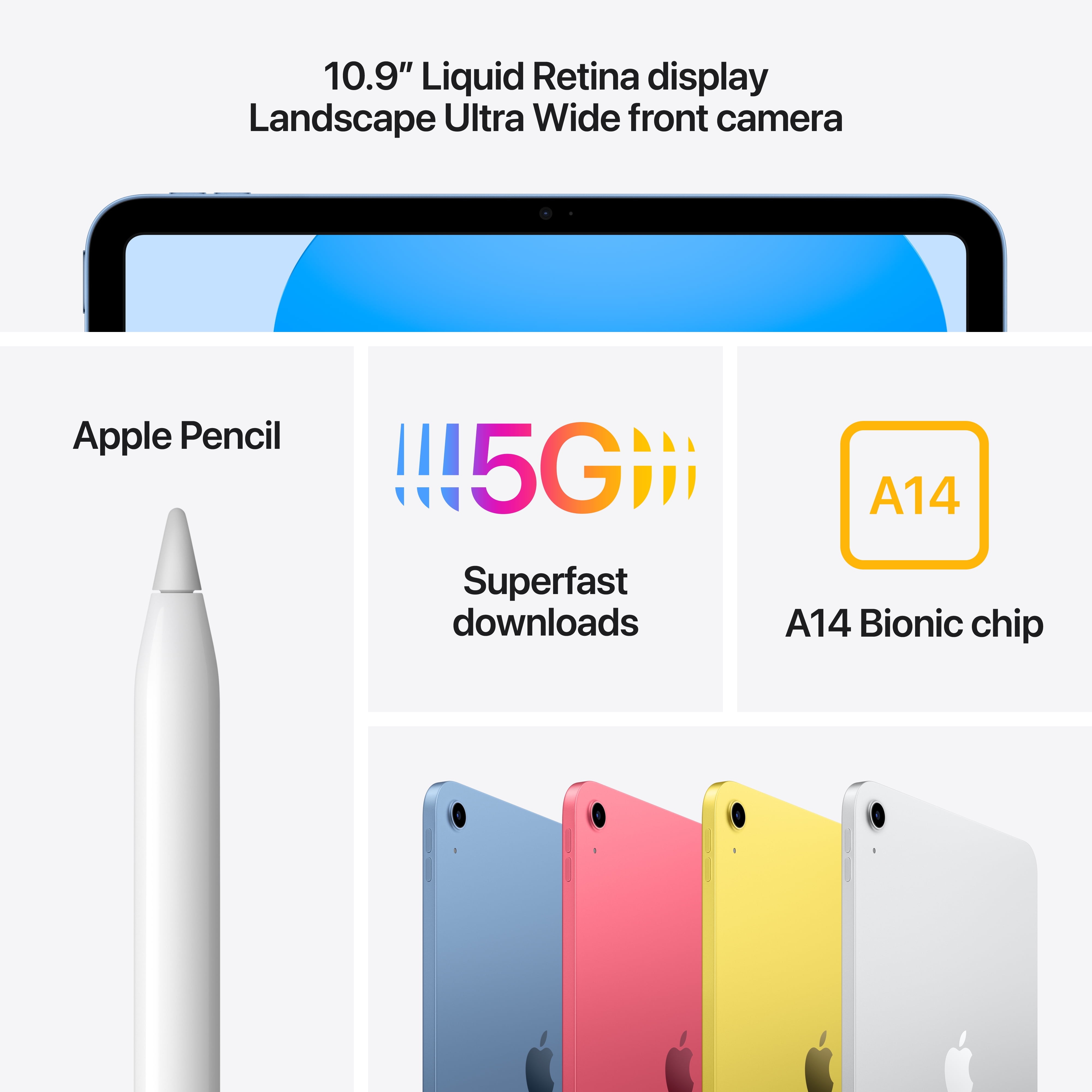 Restored Apple iPad 10th Gen A2757 (WiFi + Cellular Unlocked) 64GB Blue (Refurbished)