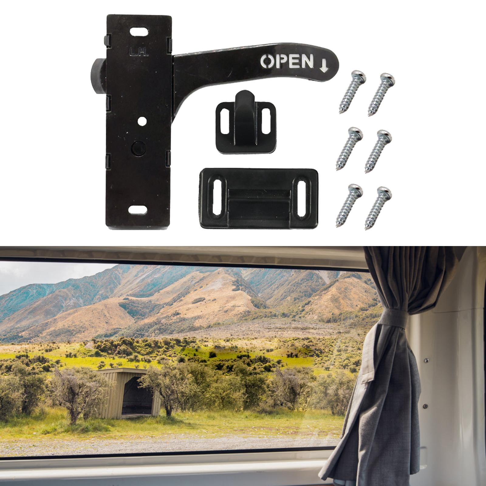 Wzmzjy Car Screen Door Latch Set Heavy Duty Easy Installation RV Accessories for Inside Left handle