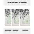 thumbnail image 4 of Grey Eucalyptus Swag Valances for Windows, Gradient Retro Watercolor Leaves Rod Pocket Sheer Valances for Small Windows, Swag Toppers Light Filtering for Kitchen Living Room 2 Panels 28''x36'', 4 of 6