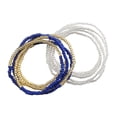 thumbnail image 2 of 2x Waist Bead Chains, Belly Chain, African Bohemian Stylish Elastic Waist Chain, Argent+Navy Blue, 2 of 7