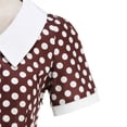 thumbnail image 5 of WRKEKC Midi Dresses for Women Polka Dot Peter Pan Collar Short Puff Sleeve a Line Midi Everyday Wear Soft Soft, 5 of 8