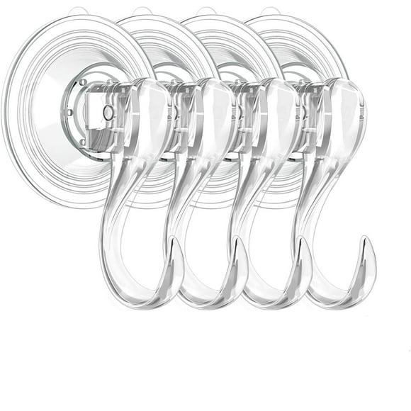 Suction Cup Hooks, Powerful Suction Hooks (4 Pack), Shower Suction Cup Hooks Holder,