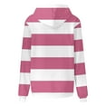 thumbnail image 3 of Blmnix Pink Womens Sweatshirt Work Pocket Striped Plus Size Womens Tops Hooded Hoodie Long Sleeve Tops, 3 of 4