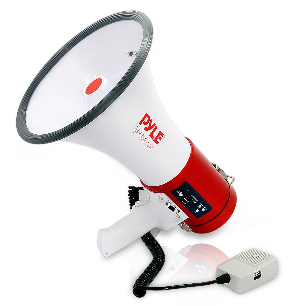 PyleHome 40 Watt Professional Rechargeable Batteries Megaphone Bullhorn With Handheld Mic Siren and Aux In For Ipod MP3 Devices 
