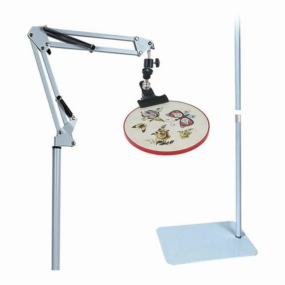 Embroidery Hoop Holder Lap Stand- Holder Stand Metal Embroidery Holder Stand Adjust for Embroidery Hoops B,1 x embroidery hoop holder,White