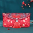 thumbnail image 5 of vlrwzc HongBao Traditional Chinese Wedding Invitation Card Bag Silk New Year Red Envelope Embroidery Lucky Money Bag With Tassel, 5 of 7