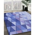 thumbnail image 3 of Ahgly Company Machine Washable Indoor Square Transitional Royal Blue Area Rugs, 8' Square, 3 of 7
