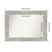 Amanti Art Custom Framed Wall and Bathroom Mirror (26 x 36 in.), Dove Greywash Frame