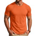 thumbnail image 7 of Mens T Shirts Casual Basic Short Sleeve Crewneck Tops Summer Gym Workout Athletic Lightweight Performance Tees Saffron L, 7 of 7