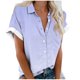 thumbnail image 1 of Pantalones Cortos para Mujeres Sexy Moda Casual Cómodo Manga Corta Bolsillo Botón Blusa Camiseta, 1 of 5
