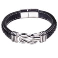 thumbnail image 5 of Pulsera de cuero de acero inoxidable para viajeros de moda europea y americana Pulsera de acero inoxidable con giro magnético lovemyson para hombre, 5 of 5