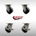 thumbnail image 2 of 4 Inch 316SS Glass Filled Nylon Swivel Caster Set w/Roller Bearing 2 Brakes SCC, 2 of 2