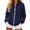 r-47Navy5, variant on CAIVO Sweatshirts Women Zip Up Hoodie Soft Comfort Adjustable Drawstring Front Pocket Solid Color Raglan Seam Full Zip Hooded Jacket Basic Minimalist Daily Streetwear Outerwear Boho Long Sleeve Tops