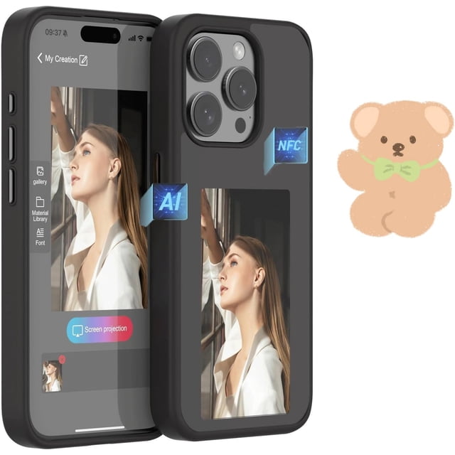 Photolnk Case El estuche original de tinta electrónica para iPhone, estuche para teléfono Snapframe E-Ink, estuche Snapframe, nuevo estuche para teléfono con transmisión NFC inteligente 2024, estuche