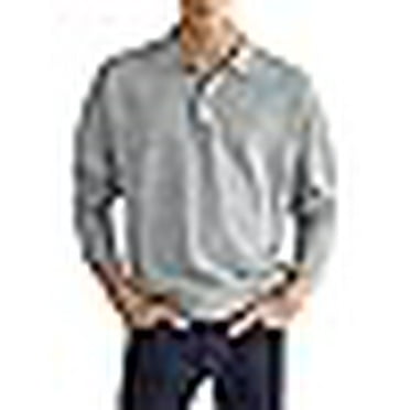 Long Sleeve Solid Color Button Polo, Men's