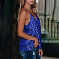 thumbnail image 7 of AOMPMSDX 2 Pack Tank Tops For Women Fashion V Neck Party Sequin Strap Loose Tunic Great Daily Wear For Women 2024 Wardrobe Blue Sleeveless Basic Camisole Top M, 7 of 7