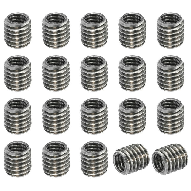 Unique Bargains Adaptateurs Filetage Manchon Réducteur Écrou M8x1.25 Mâle à M6x1.0 Femelle pour Réparer Insert Écrou Vis Réducteur 8mm 20 Pcs