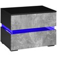 thumbnail image 1 of HOMCOM LED Nightstand Bedside Table with Drawers LED Light Grey, 1 of 10