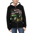 thumbnail image 3 of chaqlin American Flag Tractor Hoodies for Boys 6-7 Trendy Y2K Zip Up Hoodie Lightweight Loose Hooded Sweatshirts Kids School Jacket with Pocket Fall Winter Clothes, 3 of 7