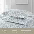 thumbnail image 6 of Bedduvit Blue & White Floral King Size Quilt - 100% Cotton Spring Flower Reversible Garden Country Quilt Bedspread, Lightweight Breathable King Quilt, 3-Piece Comforter Set for All Season 98"x106", 6 of 11