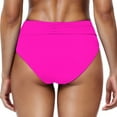 thumbnail image 4 of purcolt Women Mid Rise Bikini Bottoms Full Coverage Swimsuit Ruched Swim Bottom, 4 of 6