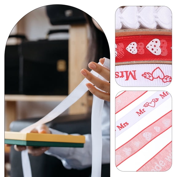 WEUVEB Craft Wrapping Ribbon Valentines Theme Assorted Colors for Boxes, Sewing, Crafts and Decorations