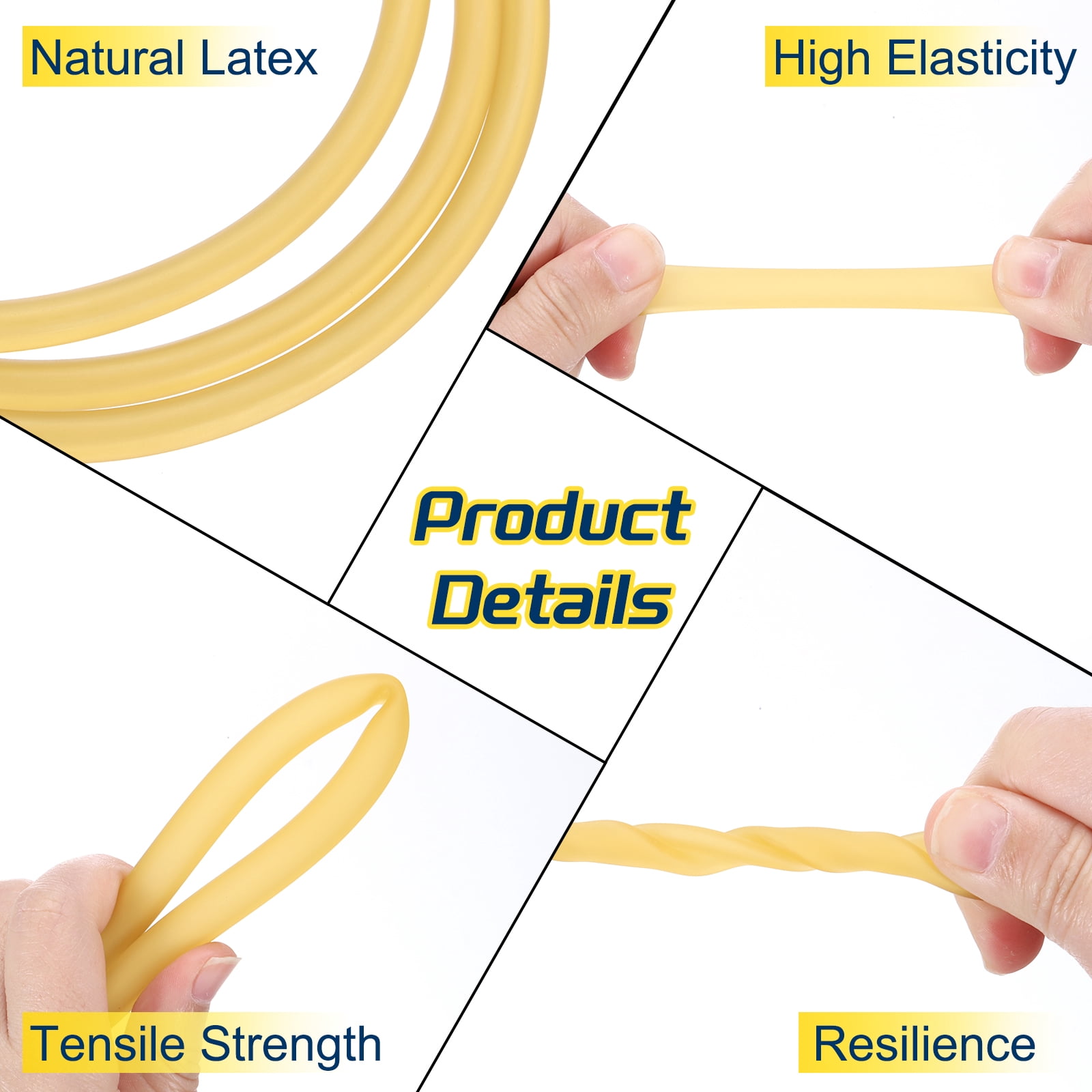 Uxcell 26 Ft(8M) Latex Rubber Tubing, 1/16"(2mm) ID x 1/4"(7mm) OD Sling Shot Rubber Bands Rubber Tubing Tube, Primary Color