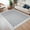 Gray, variant on Tzou Modern Scalloped Border Washable Rugs 9' x 12', Non-Slip Low Pile Area Rug for Living Room, Machine Washable Stain Resistant Carpet