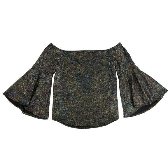 Bar Iii Womens Foil Shimmer Off The Shoulder Blouse