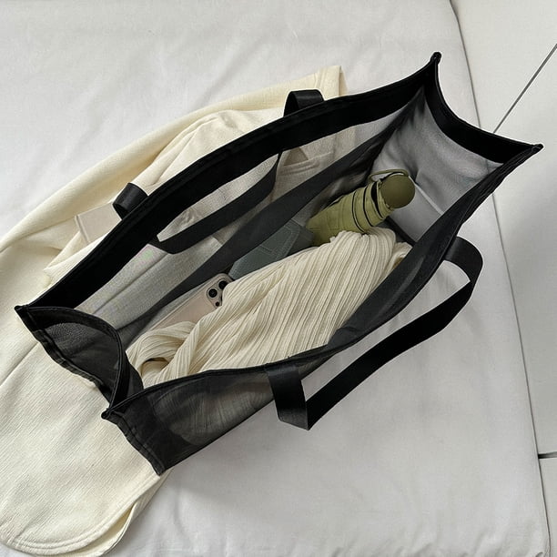 Bolsa de compras de moda de almacenamiento de malla de gran capacidad para viajes de vacaciones de verano Likrtyny Para Estrenar