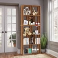 thumbnail image 3 of Bookshelf Storage Shelf,  5-Tier Bookcase, 12-Cube Open Shelf, Space Saving Organizer Shelves Book Rack, Free Standing Wood Display Bookshelves for Books,CDs,Living Room,Bedroom,Office, Walnut, 3 of 6
