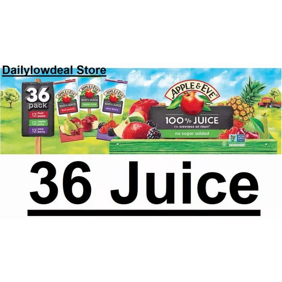 36 PACK - Apple & Eve 100% Juice Variety Pack 6.75 fl. oz.
