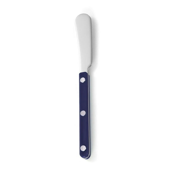 XmhyTop Mango de abrazadera de remache para cocina, vajilla de acero inoxidable, cubiertos, cuchillo de mantequilla, vajilla occidental, azul, 4 piezas